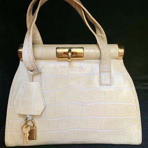 Russell & Bromley London Grab Bag Top Frame Satchel Handle Purse